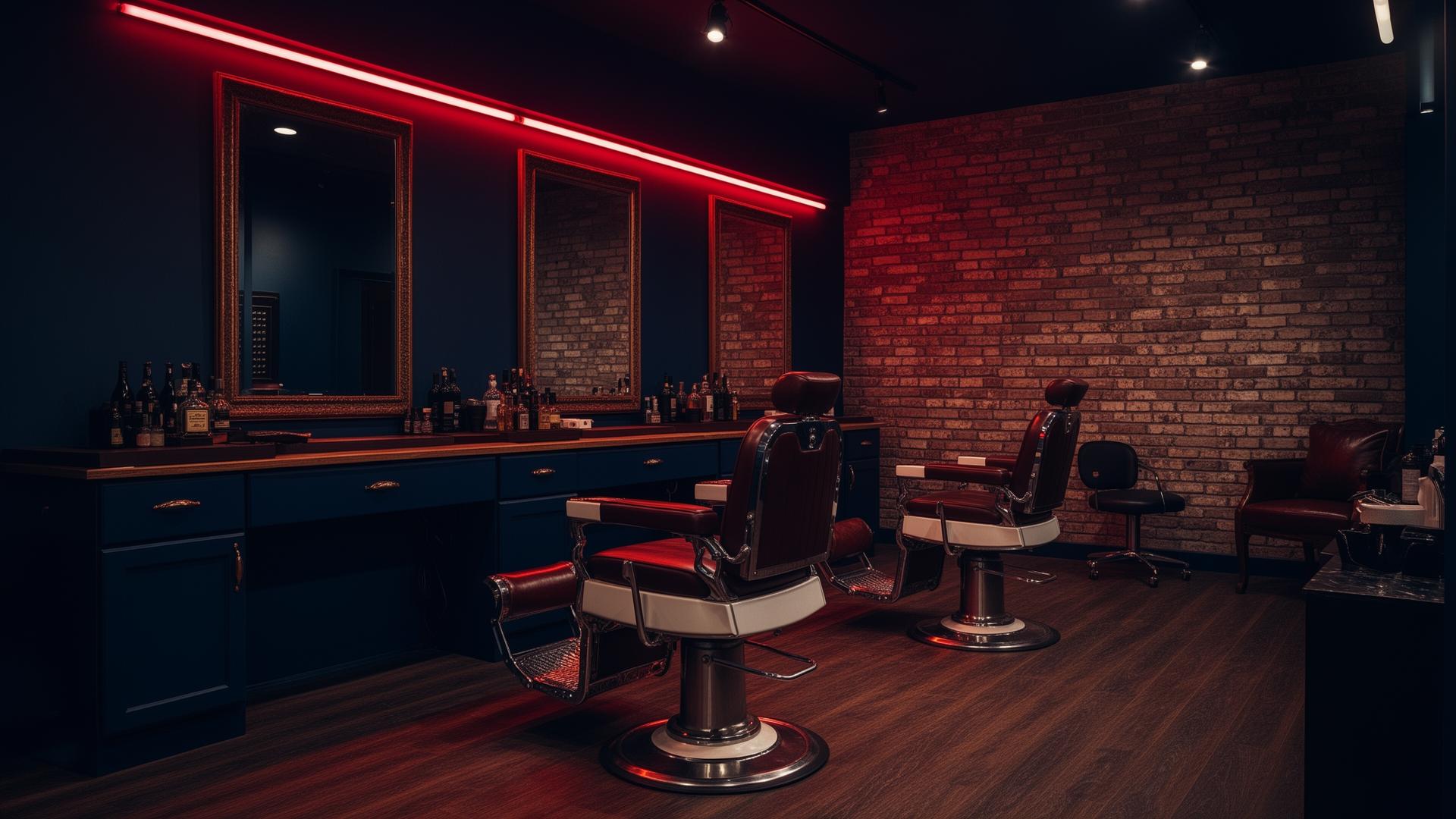 Interior de Barbería Premium